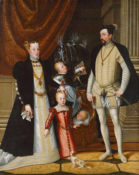 Giuseppe Arcimboldo Holy Roman Emperor Maximilian II. of Austria and his wife Infanta Maria of Spain with their children oil painting image